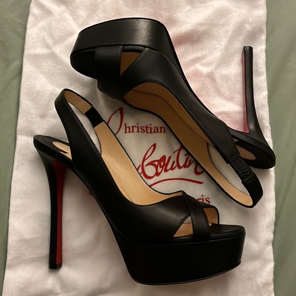Christian Louboutin Slingback Platform Heels - Picture 2 of 9